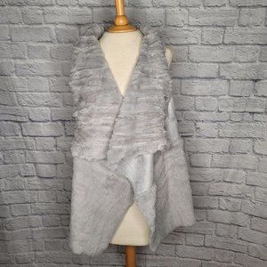 CoffeeShop NY Grey Faux Fur Suede Vest M/L